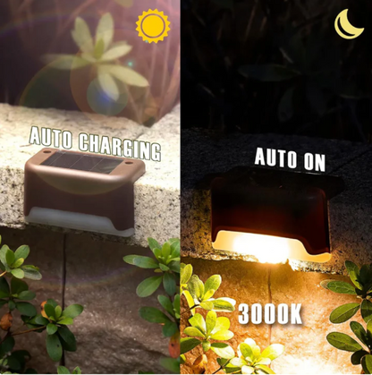 Solar Deck Lights Outdoor Solar Waterproof LED Solar Lights for Outdoor Stairs (pack of 4)