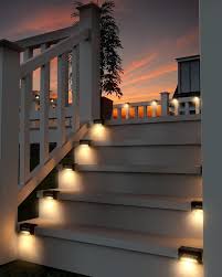 Solar Deck Lights Outdoor Solar Waterproof LED Solar Lights for Outdoor Stairs (pack of 4)