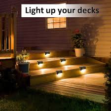 Solar Deck Lights Outdoor Solar Waterproof LED Solar Lights for Outdoor Stairs (pack of 4)